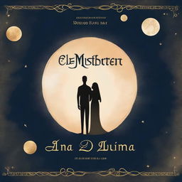 Create an astonishing plain book cover with the title 'El misterio de la Luna' and the author's name written in a delicate script font at the bottom