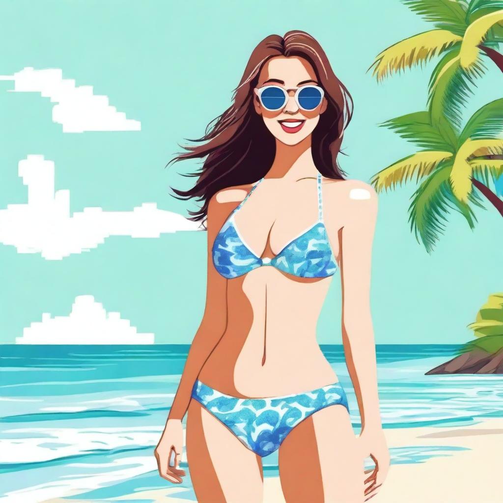 Create an image of a girl wearing a bikini