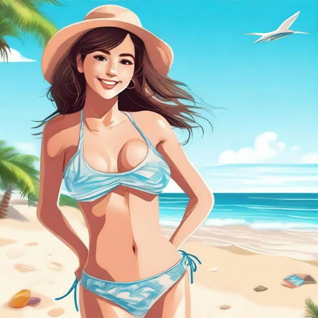 Create an image of a girl wearing a bikini