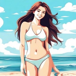 Create an image of a girl wearing a bikini