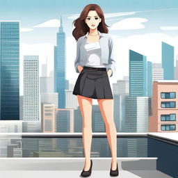 Create an image of a girl wearing a miniskirt