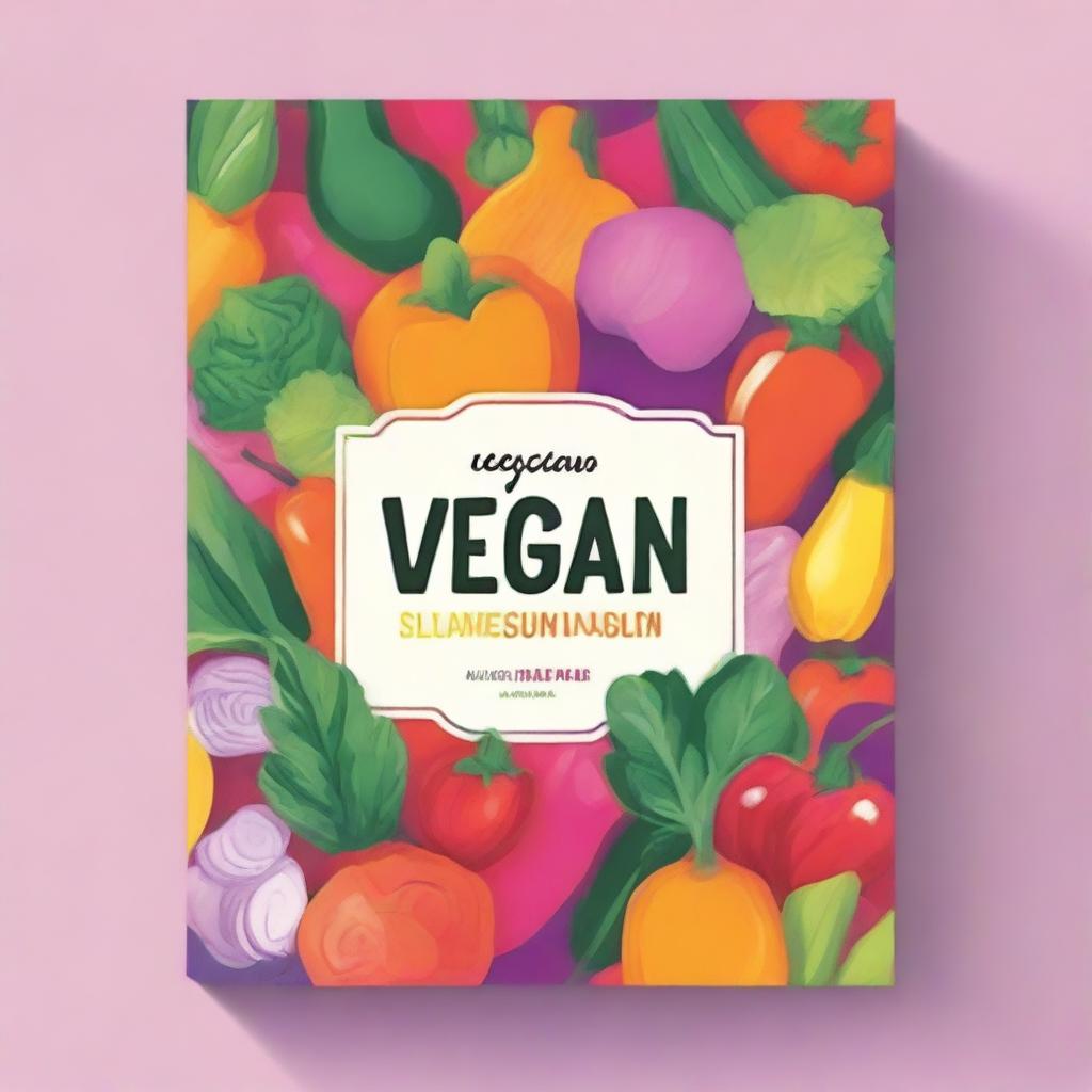 A vibrant and inviting book cover for a vegan recipe book