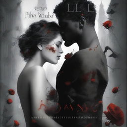 A dark-themed book cover featuring two lovers