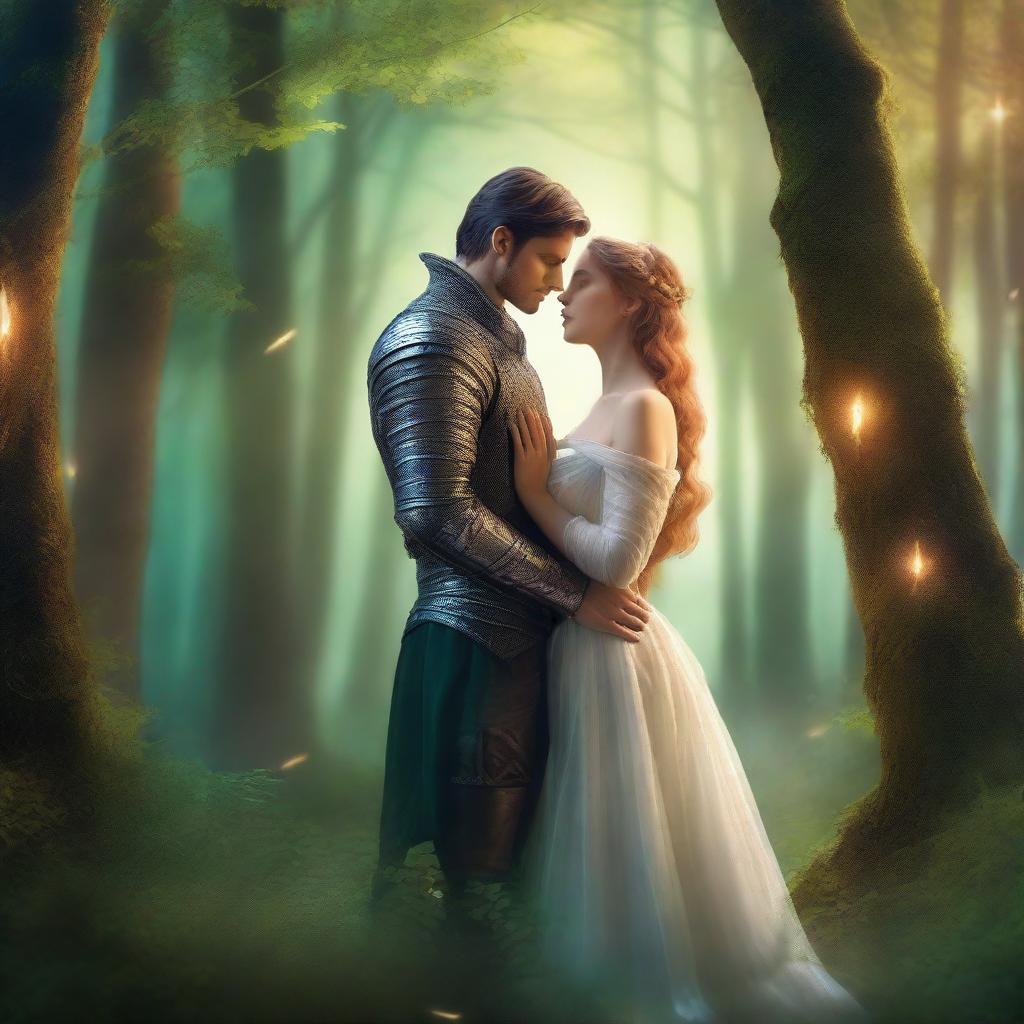 A captivating book cover featuring a romantic fantasy couple