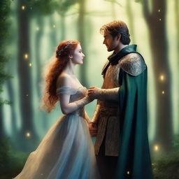 A captivating book cover featuring a romantic fantasy couple