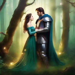 A captivating book cover featuring a romantic fantasy couple