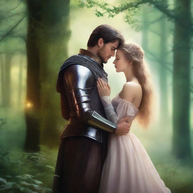 A captivating book cover featuring a romantic fantasy couple