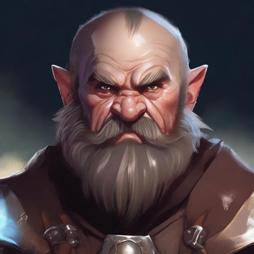 A detailed portrait of a male DnD dwarf with a rugged appearance