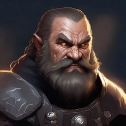 A detailed portrait of a male DnD dwarf with a rugged and battle-worn appearance