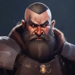 A detailed portrait of a male DnD dwarf with a rugged and battle-worn appearance