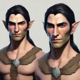 A detailed portrait of an Eladrin male variant ranger elf