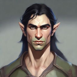 A detailed portrait of an Eladrin male variant ranger elf