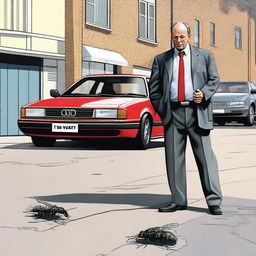 An old inspector has caught a killer of a courier guy along with several small houseflies