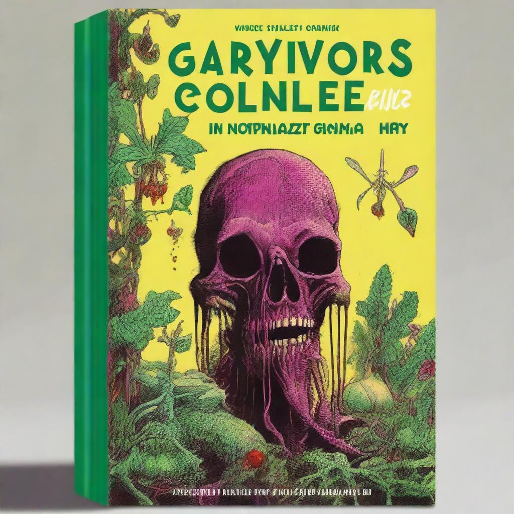 Create a book cover for an adult plant gore horror book about a nanofertilizer that causes plants to grow inside people and turn them cannibalistic