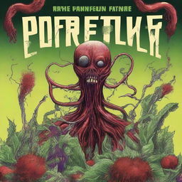 Create a book cover for an adult plant gore horror book about a nanofertilizer that causes plants to grow inside people and turn them cannibalistic