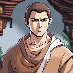 A detailed image of an RPG monk character