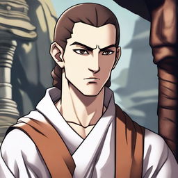 A detailed image of an RPG monk character