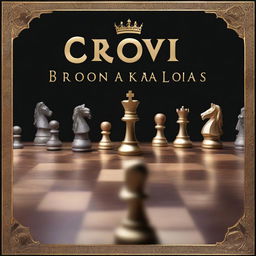 The cover features a dramatic chessboard stretching into the horizon, with a majestic, cracked crown placed at the center