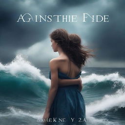 A cover for a novel titled 'AGAINST THE TIDE' featuring two girls fighting against everyone for their love