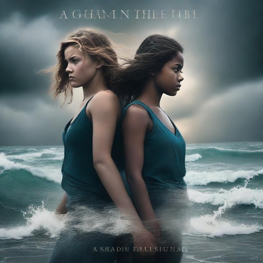 A cover for a novel titled 'AGAINST THE TIDE' featuring two girls fighting against everyone for their love