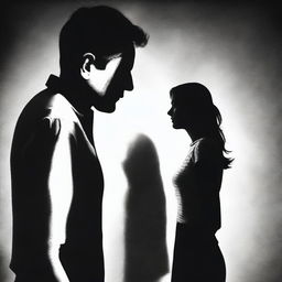 A black and white photo or drawing of a couple