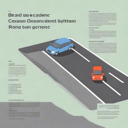 Design a cover page on the topic 'Road Accident Safety System' with dimensions 1200 x 630 pixels for a web page in English