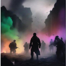 Create an image titled 'The Darkness Between Eyes'