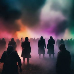 Create an image titled 'The Darkness Between Eyes'