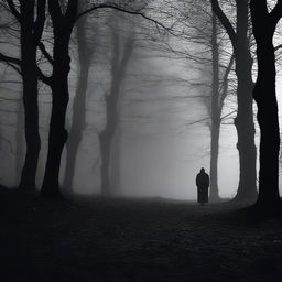 A mysterious and eerie scene shrouded in darkness