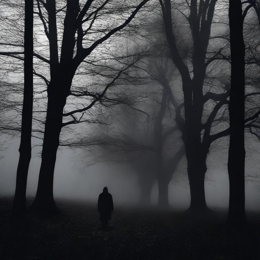 A mysterious and eerie scene shrouded in darkness