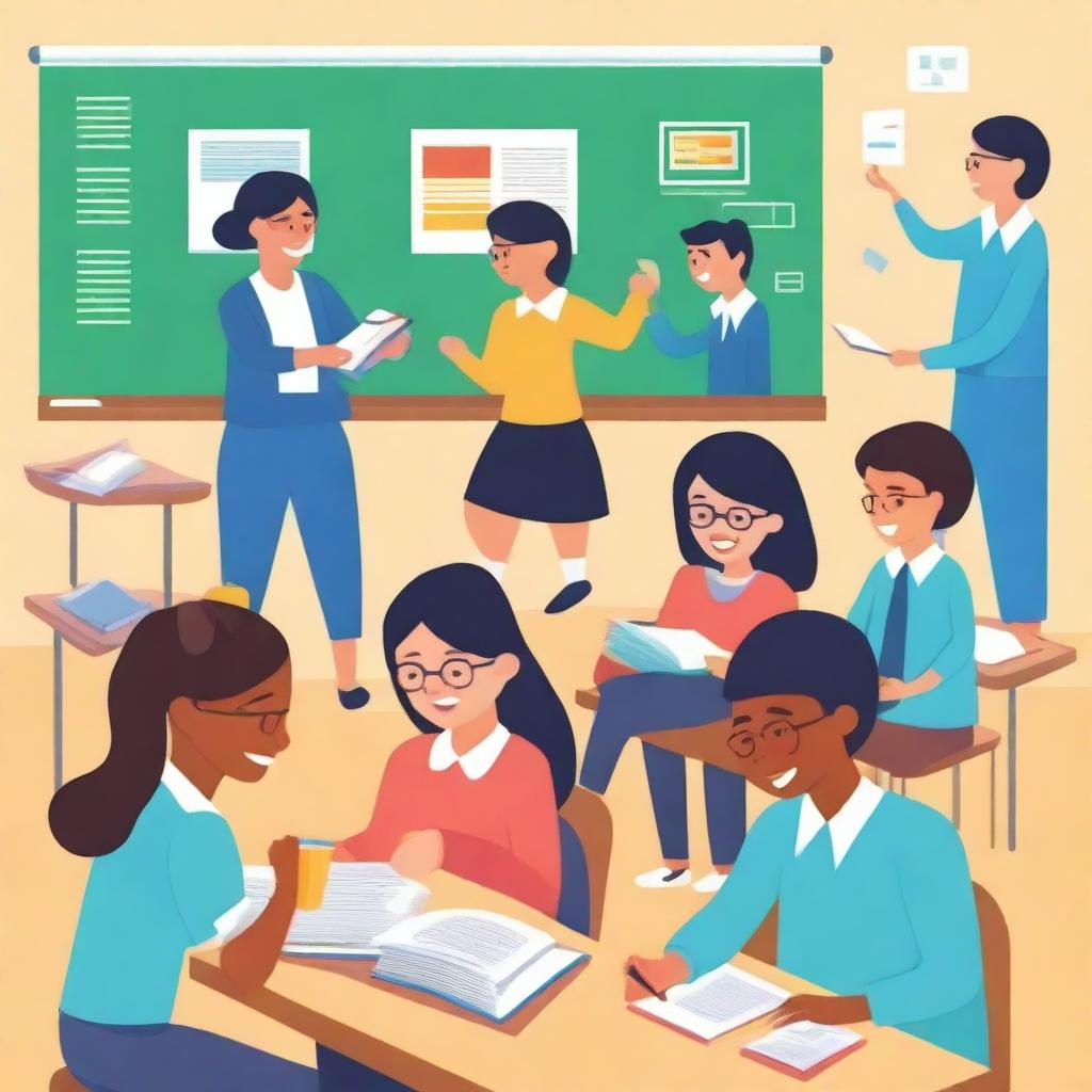 A vibrant and engaging scene depicting education