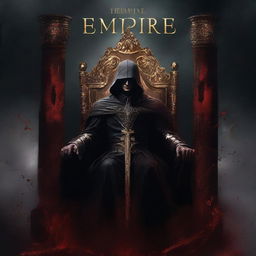 Create a dark and captivating cover for a young adult fantasy book titled 'The Empire Under the Blood'