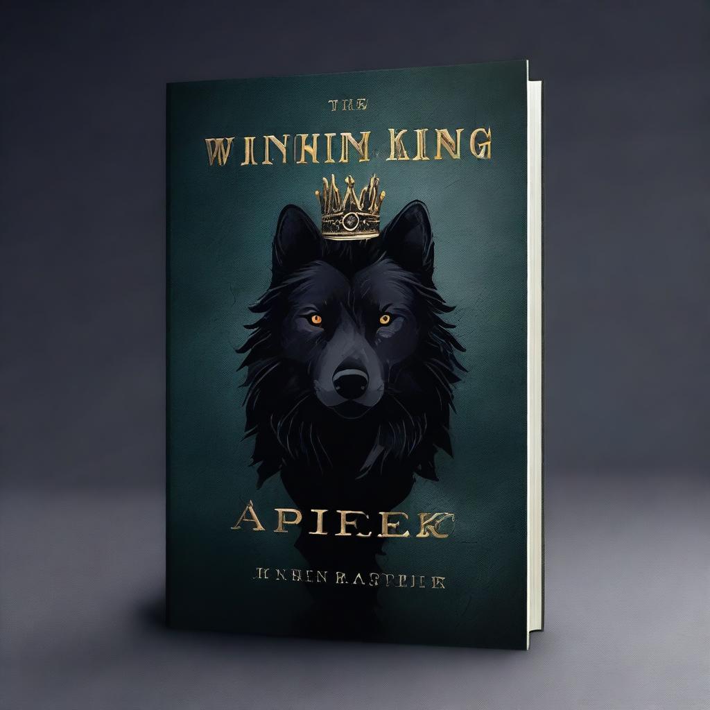 Create a book cover titled 'The Unwanted Alpha King' featuring a prominent black wolf symbol