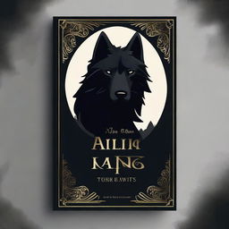 Create a book cover titled 'The Unwanted Alpha King' featuring a prominent black wolf symbol