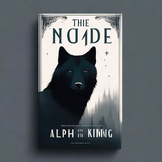 Create a book cover titled 'The Unwanted Alpha King' featuring a prominent black wolf symbol