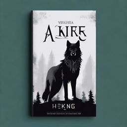 Create a book cover titled 'The Unwanted Alpha King' featuring a prominent black wolf symbol