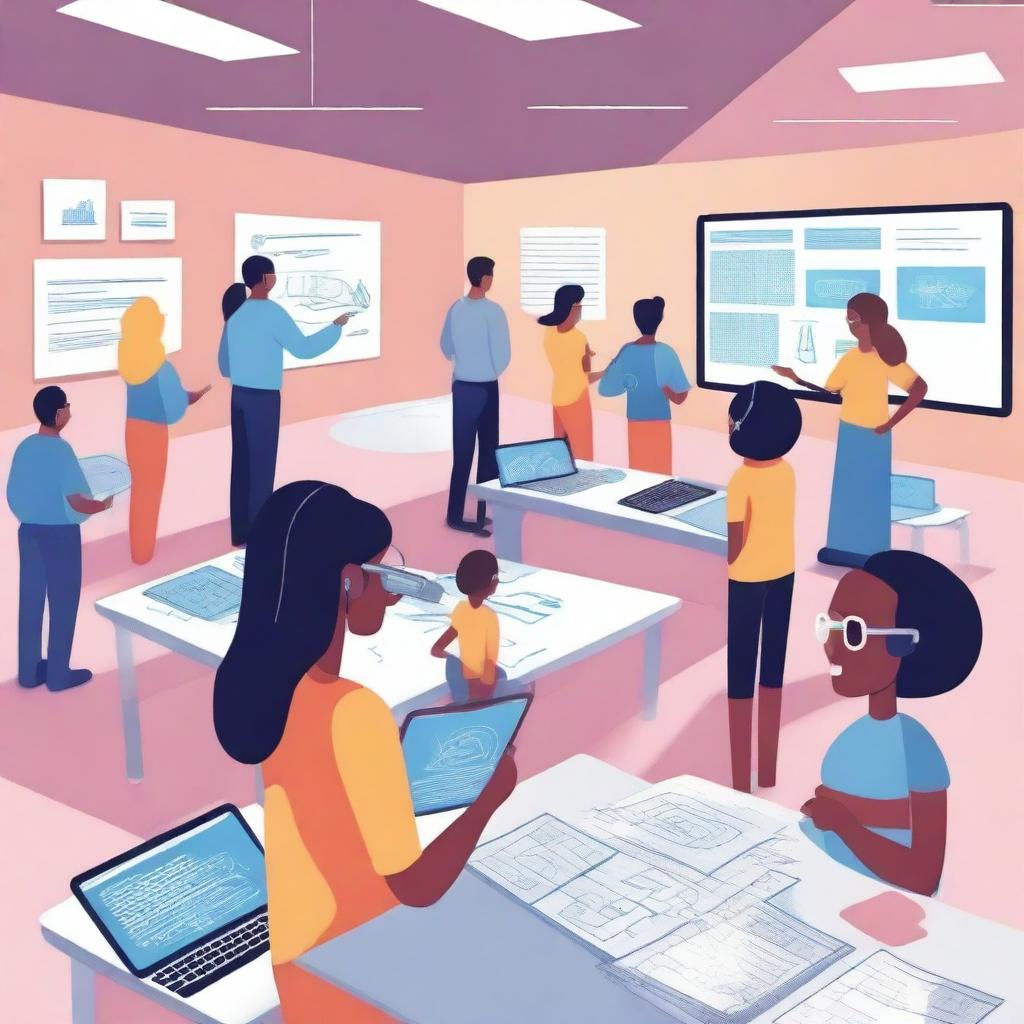 A modern and vibrant illustration showcasing educational innovation