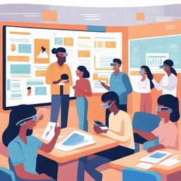 A modern and vibrant illustration showcasing educational innovation