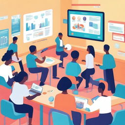 A modern and vibrant illustration showcasing educational innovation