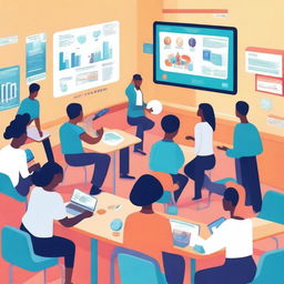 A modern and vibrant illustration showcasing educational innovation