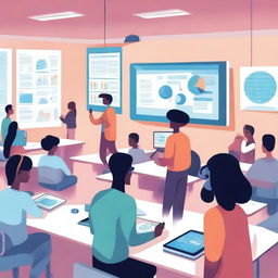 A modern and vibrant illustration showcasing educational innovation