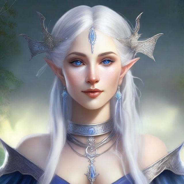 Create a detailed portrait of a female elf blade singer wizard