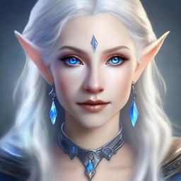 Create a detailed portrait of a female elf blade singer wizard