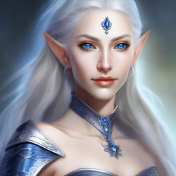 Create a detailed portrait of a female elf blade singer wizard