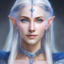 Create a detailed portrait of a female elf blade singer wizard