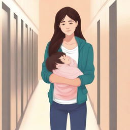 Create a fanfic cover featuring a teenage mother