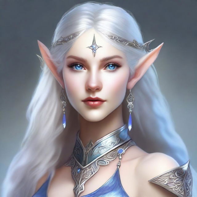 Create a detailed portrait of a female elf blade singer wizard