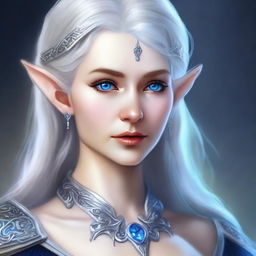 Create a detailed portrait of a female elf blade singer wizard