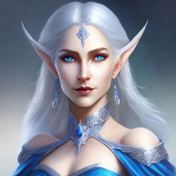 Create a detailed portrait of a female elf blade singer wizard