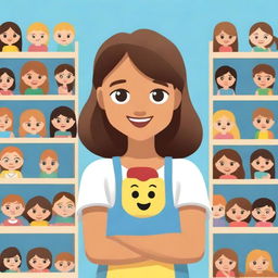 Create a fanfic cover featuring a teenage mother with personalized emojis